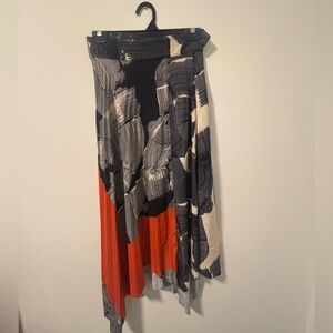 H&M A-Line Skirt - Black, Gray, and Orange